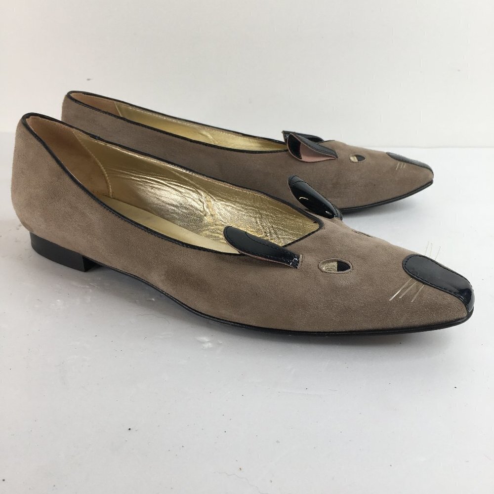Carel Paris Mouse Tan Suede Leather Flats Size 39.5